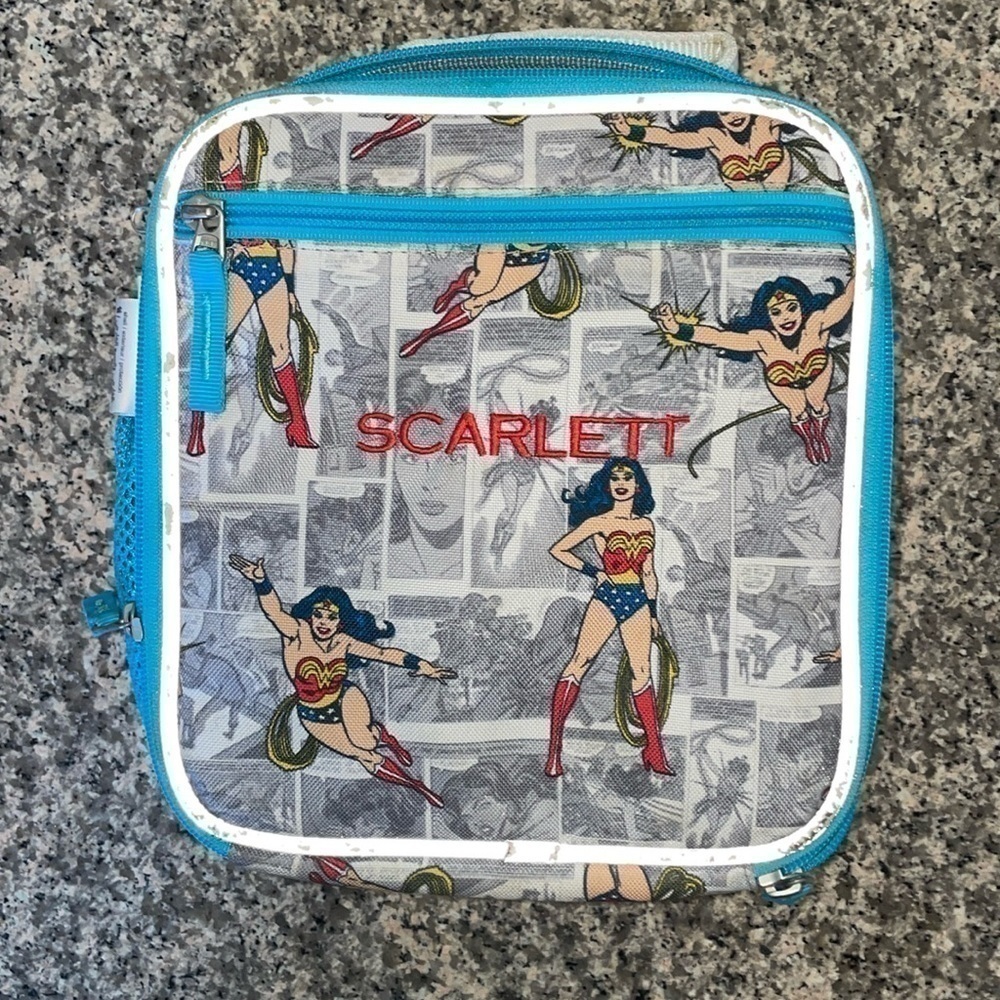 Pottery Barn kids insulated engraved Wonder Woman lunch box